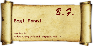 Bogi Fanni névjegykártya